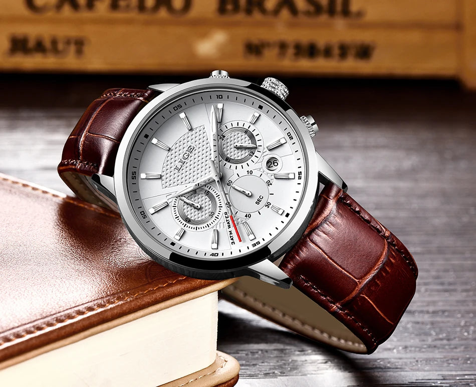 LIGE 2023 Watch Men Fashion Sports Quartz Clocks Mens Watches Top Brand Leather Military Waterproof Date Watch Relogio Masculino