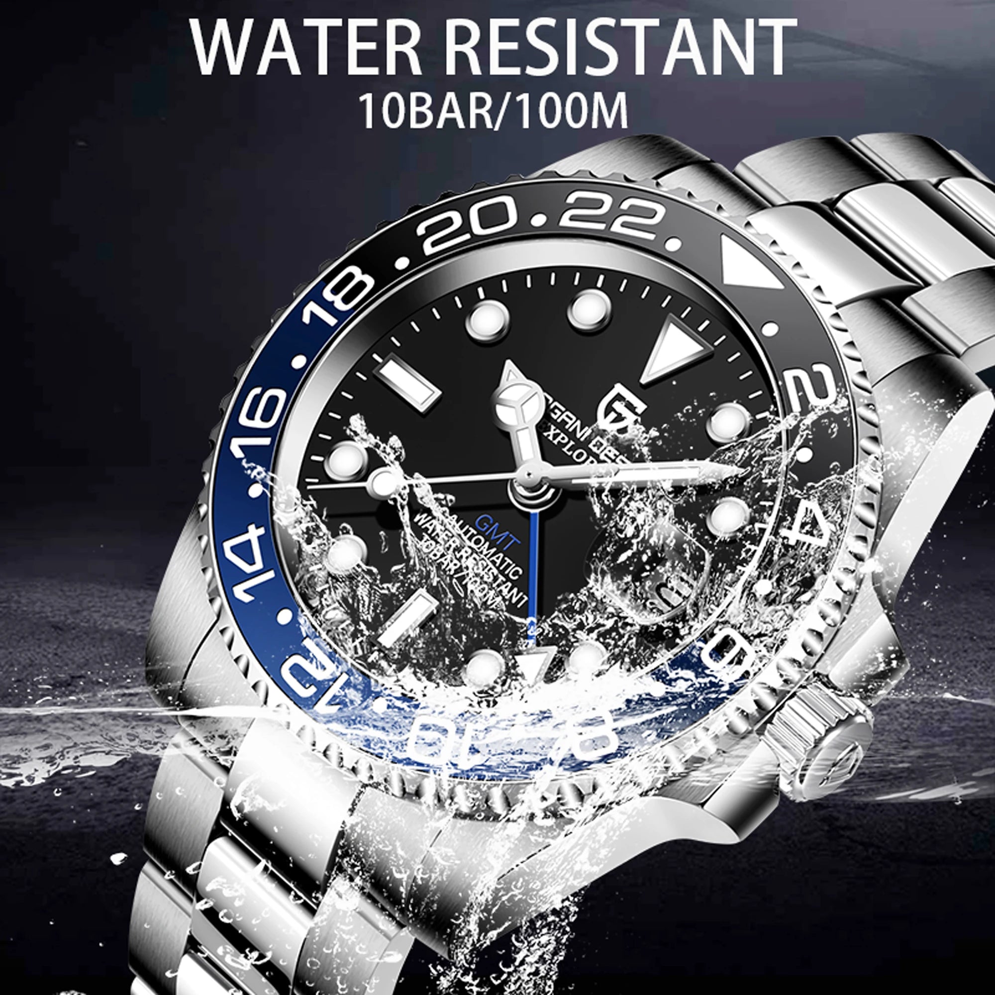 PAGANI DESIGN V3 Version GMT Watches Men's Luxury Sapphire Automatic Mechanical Watch 40MM Stainless Steel Waterproof Watch