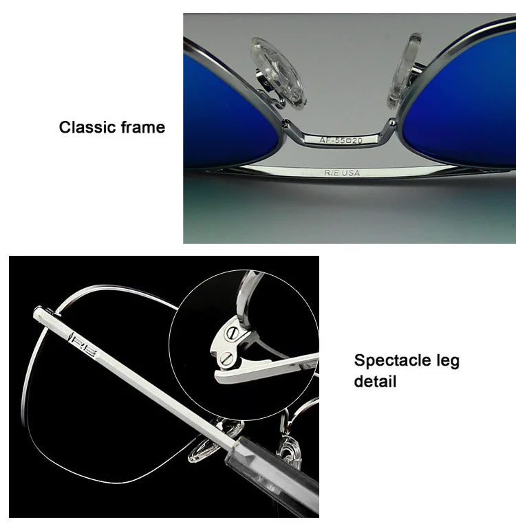RE Sunglasses Man American Army Military Aviation Pilot Sun Glasses Glass Lens Woman Luxury Brand Vintage Metal Titanium Frame