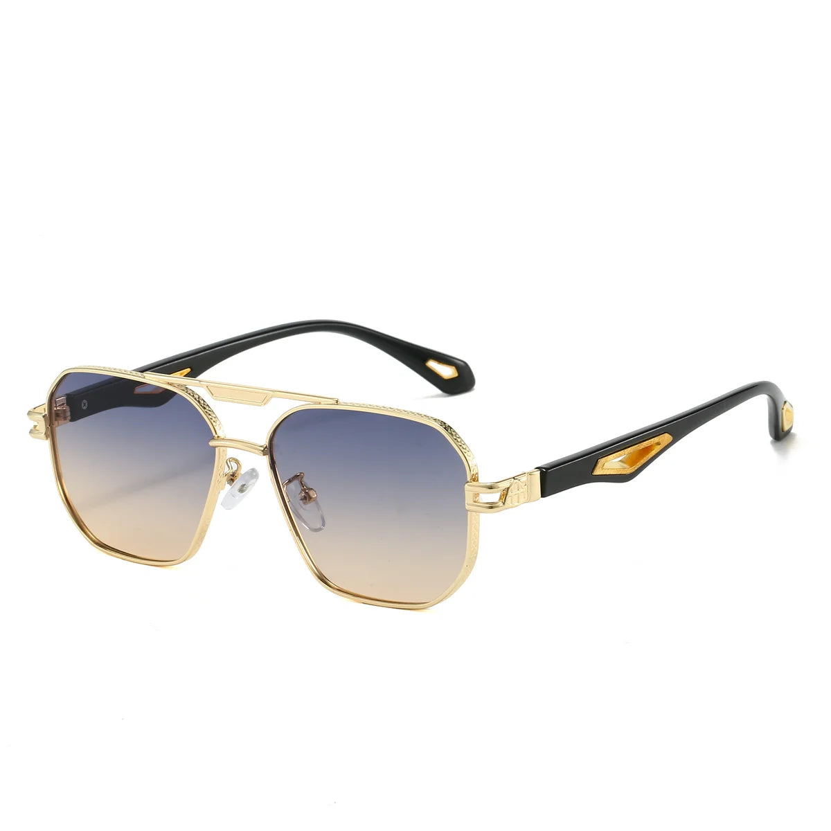 KAMMPT Vintage Square Sunglasses Men New Classic Double Bridge Gradient Shades Trendy Retro Brand Designer Outdoor Sun Glasses
