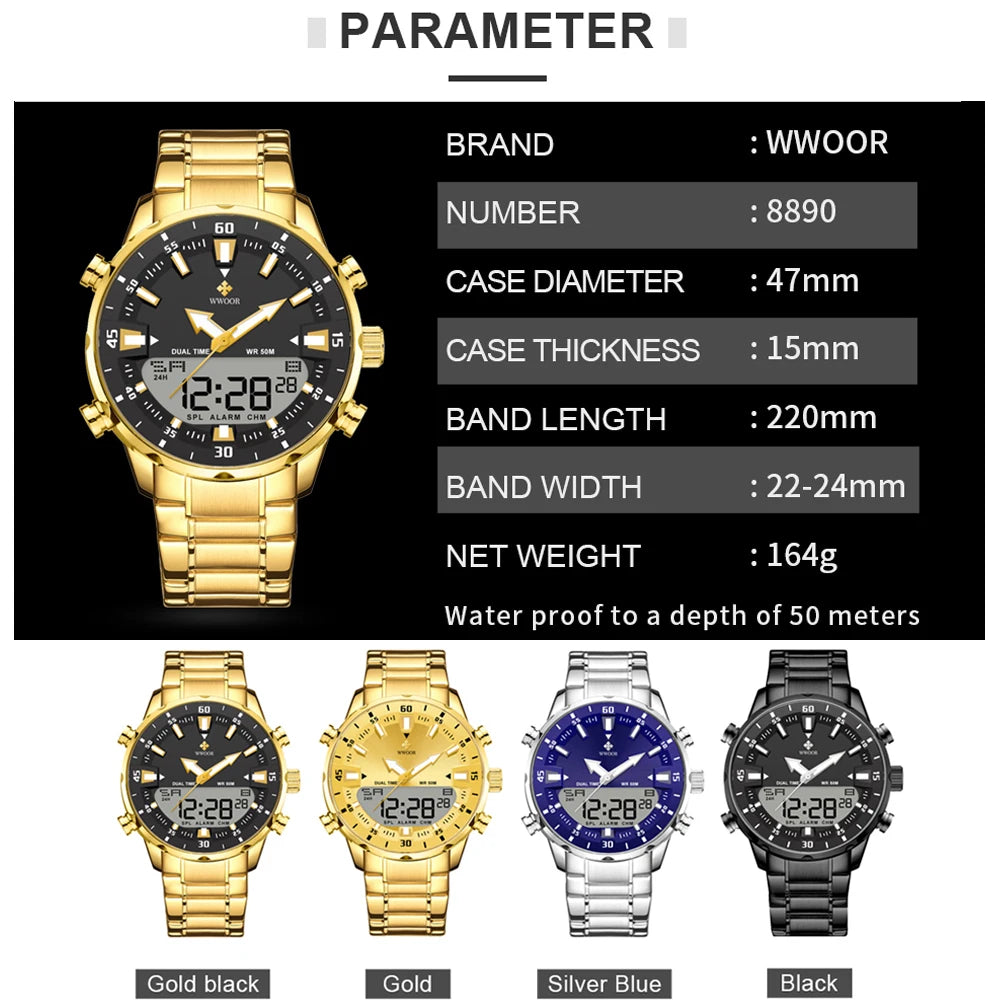 New Luxury Digital Watch For Men Sports Big Watches LED Quartz Wristwatch Waterproof Male Clock Military Relogio Masculino