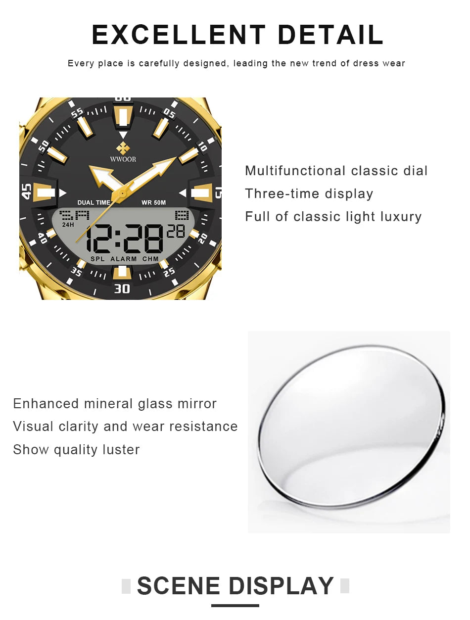 New Luxury Digital Watch For Men Sports Big Watches LED Quartz Wristwatch Waterproof Male Clock Military Relogio Masculino