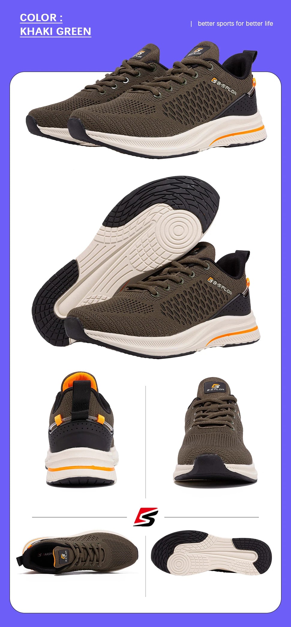 Baasploa Lightweight Running Shoes For Men New Men's Designer Mesh Casual Sneakers Lace-Up Male Outdoor Sports Tennis Shoes