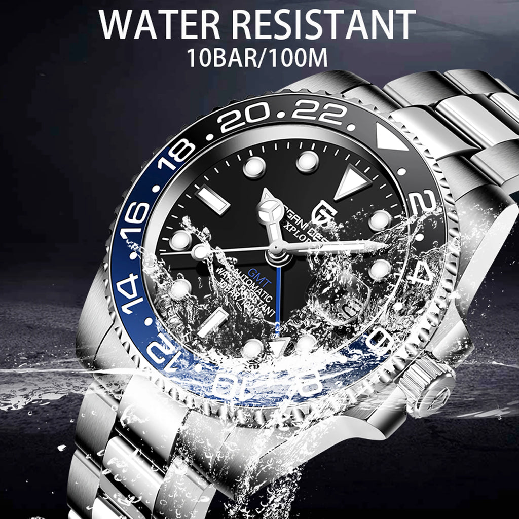 PAGANI DESIGN V3 Version GMT Watches Men's Luxury Sapphire Automatic Mechanical Watch 40MM Stainless Steel Waterproof Watch