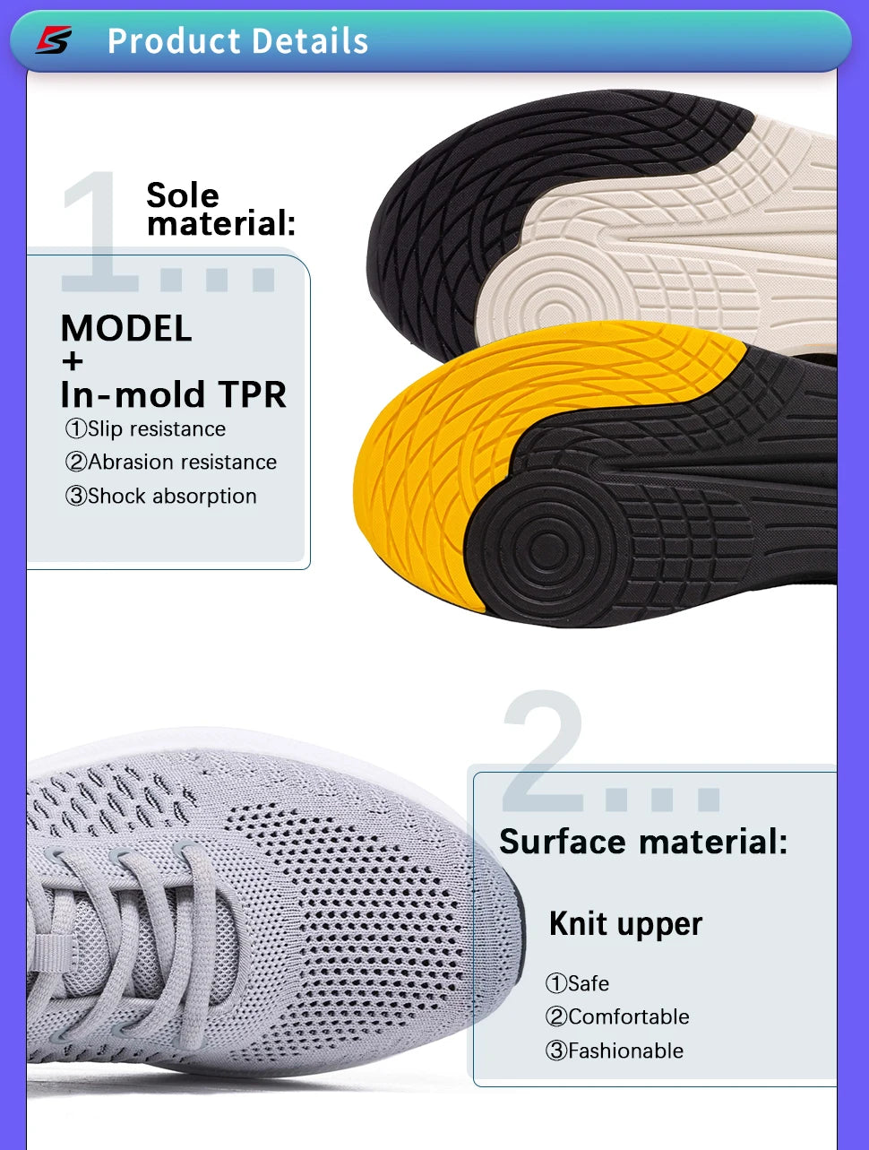 Baasploa Lightweight Running Shoes For Men New Men's Designer Mesh Casual Sneakers Lace-Up Male Outdoor Sports Tennis Shoes