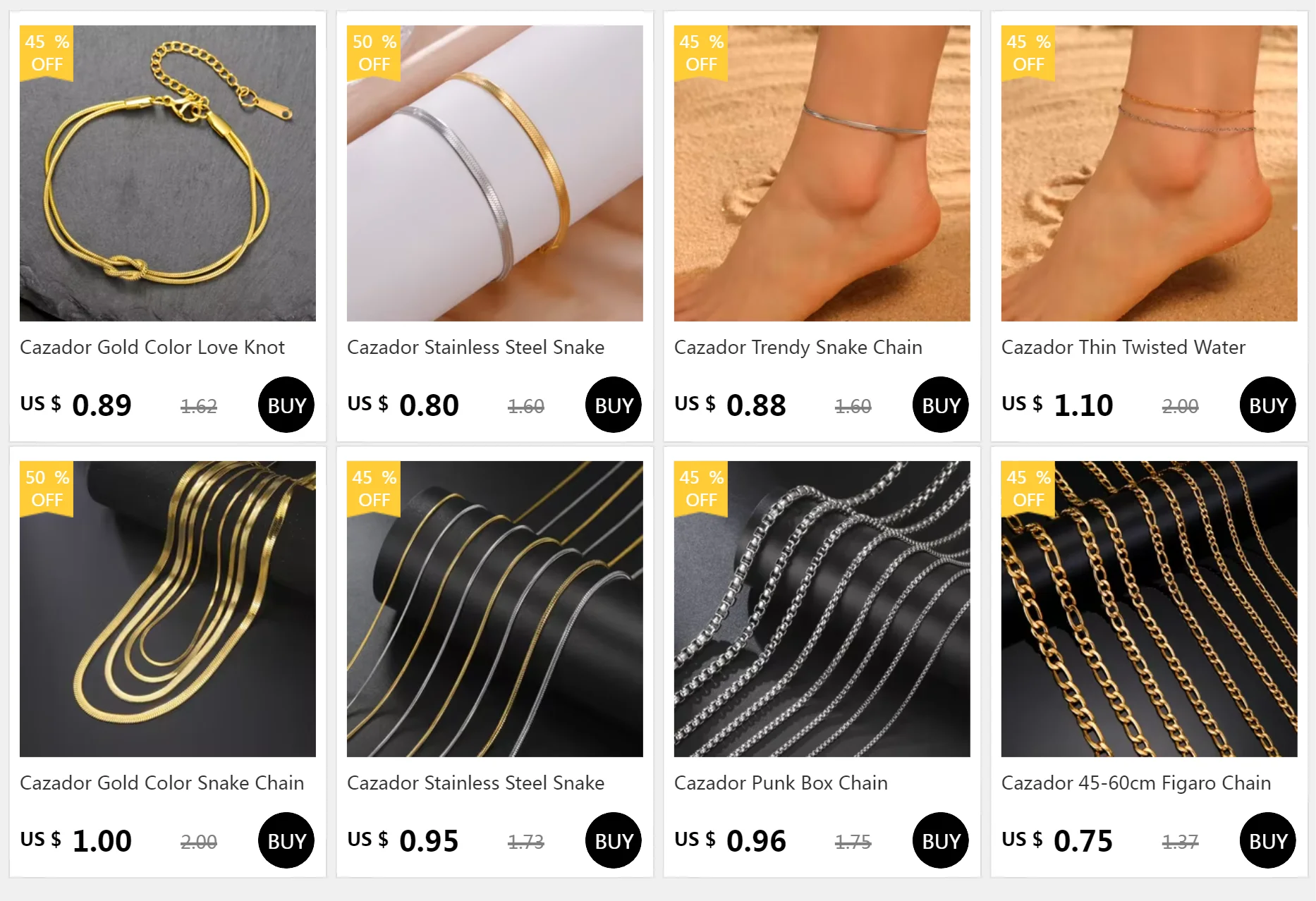 Cazador Trendy Snake Chain Ankle Bracelet for Women Foot Anklets 21cm Stainless Steel Bracelet on the Leg Jewelry Gifts 2025