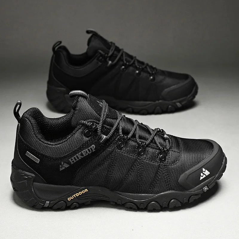 HIKEUP Non-slip Men Hiking Shoes Breathable Outdoor Wear Resistant Splashproof Climbing Men Sneaker Tourism Mountain Shoes