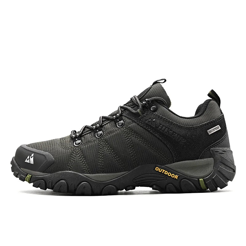 HIKEUP Non-slip Men Hiking Shoes Breathable Outdoor Wear Resistant Splashproof Climbing Men Sneaker Tourism Mountain Shoes