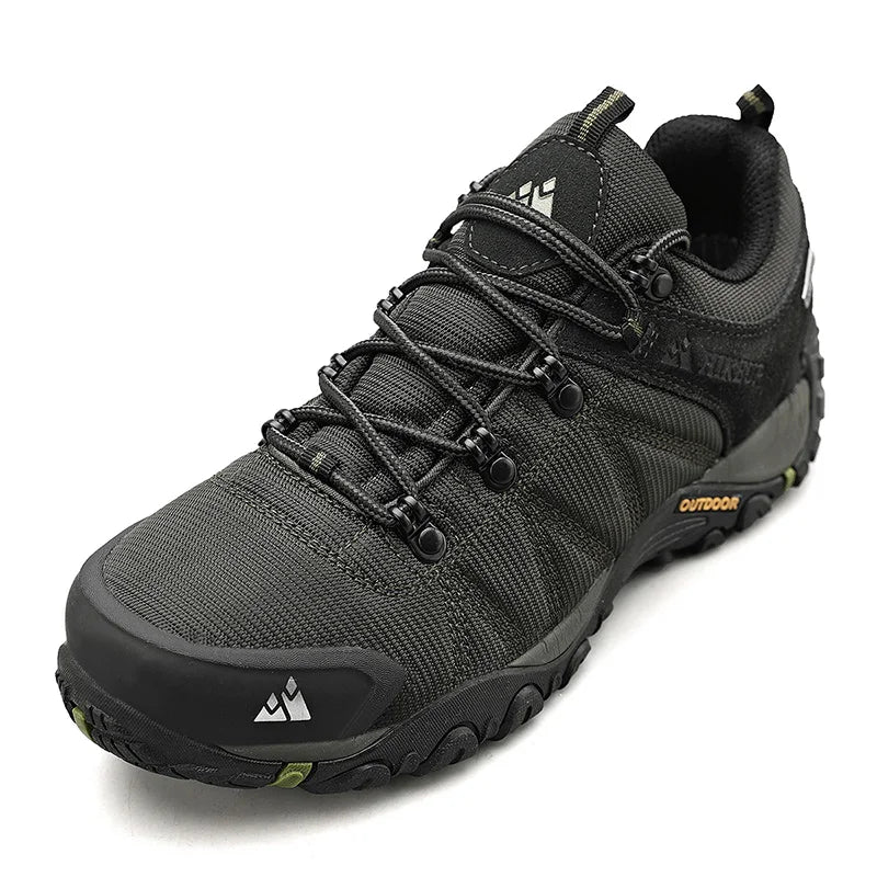 HIKEUP Non-slip Men Hiking Shoes Breathable Outdoor Wear Resistant Splashproof Climbing Men Sneaker Tourism Mountain Shoes