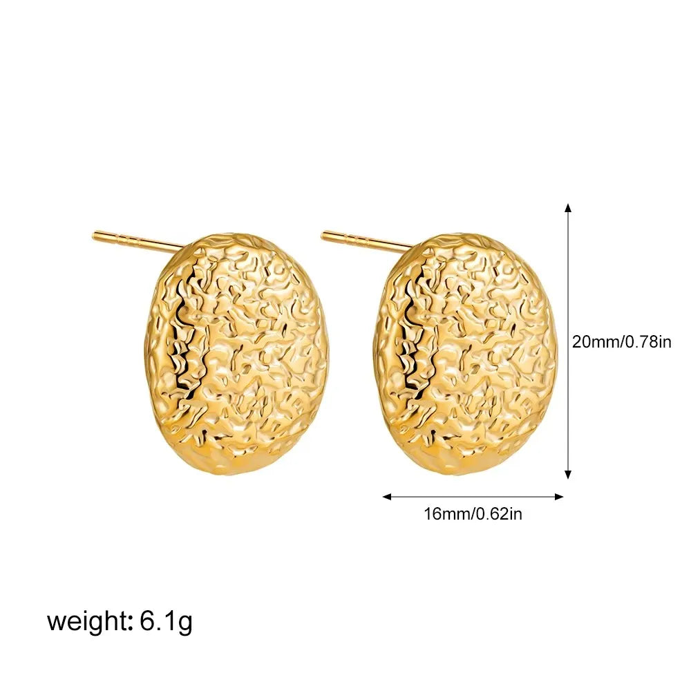 Fashion Glossy Three-Layer Textured Intersecting Knot Earrings for Women Gold Color Stainless Steel Earring Vintage Jewelry Gift