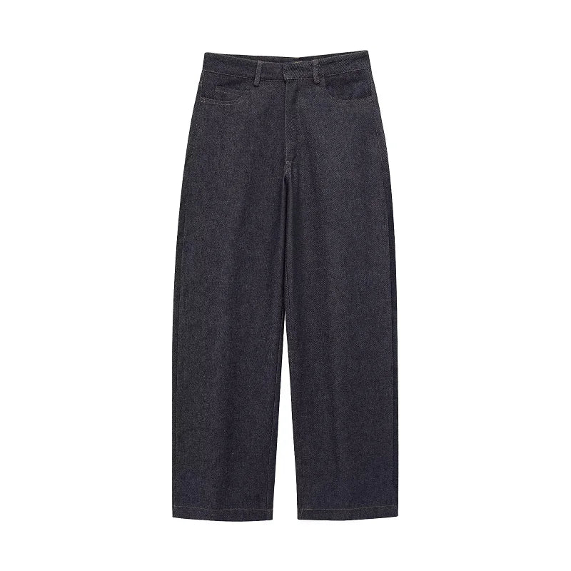 HXAO Sexy Denim Pants Set 2025 Women's Spring 2 Pieces Corset Tops Wide Leg Pants Fashion Casual Elegant Trouser Set Outfit