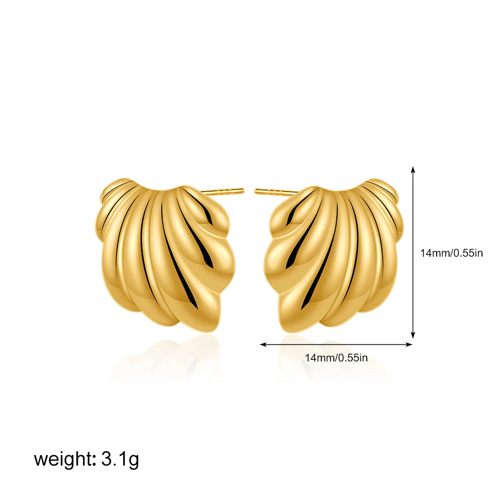 Fashion Glossy Three-Layer Textured Intersecting Knot Earrings for Women Gold Color Stainless Steel Earring Vintage Jewelry Gift