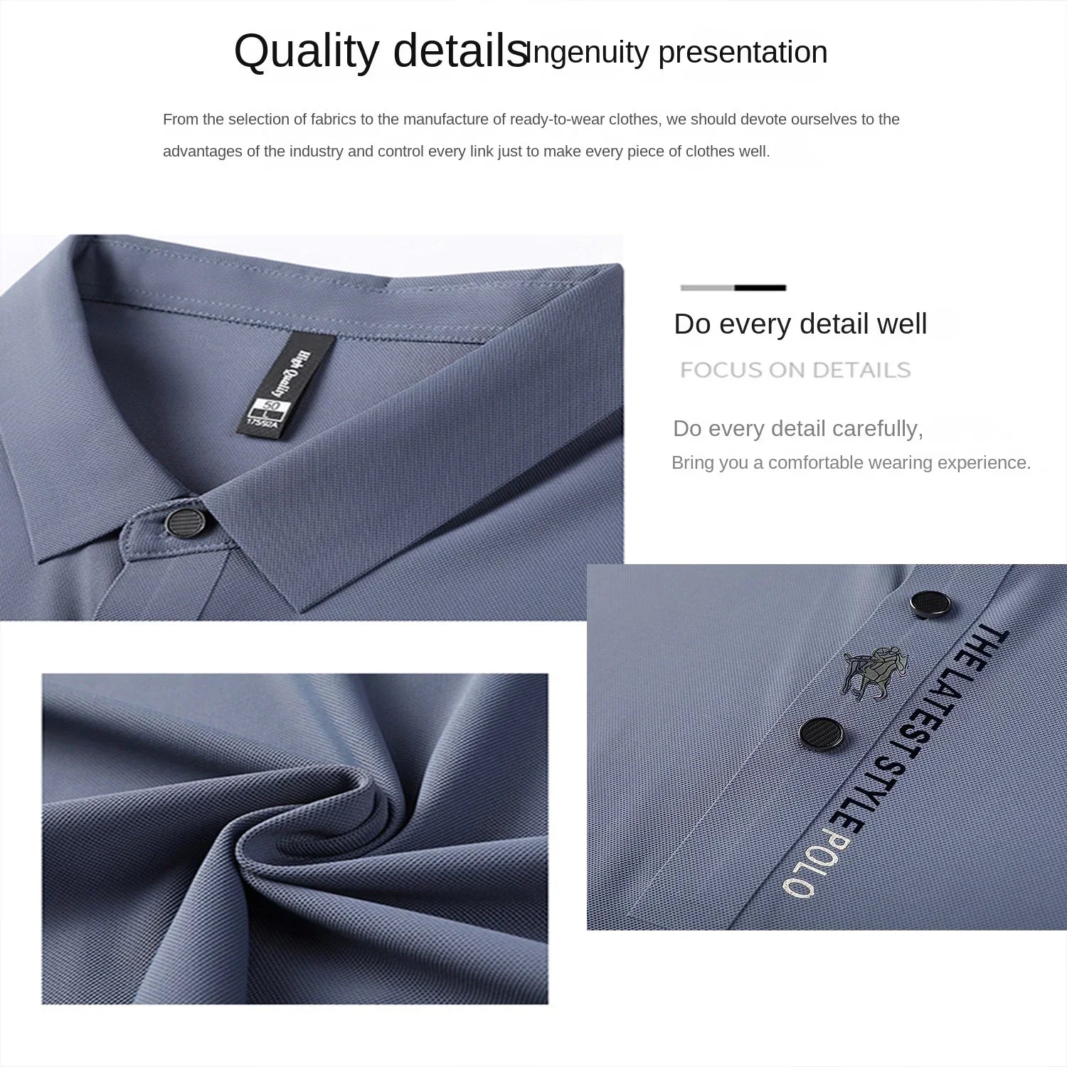 Ice Silk Embroidery Polo Shirt New Summer Lapel Elasticity T-shirt Korean Fashion Short Sleeve Business Casual Men Clothing