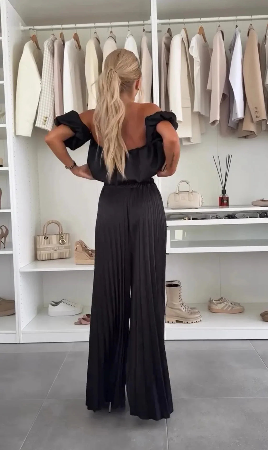2025 Summer Women Sexy 2 Piece Set Off-shoulder Sleeveless Boob Tube Top+Wide Leg Pants Set Fashion Party Casual Trousers Outfit