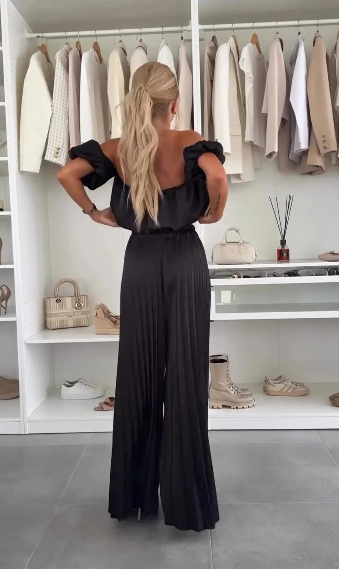 2025 Summer Women Sexy 2 Piece Set Off-shoulder Sleeveless Boob Tube Top+Wide Leg Pants Set Fashion Party Casual Trousers Outfit