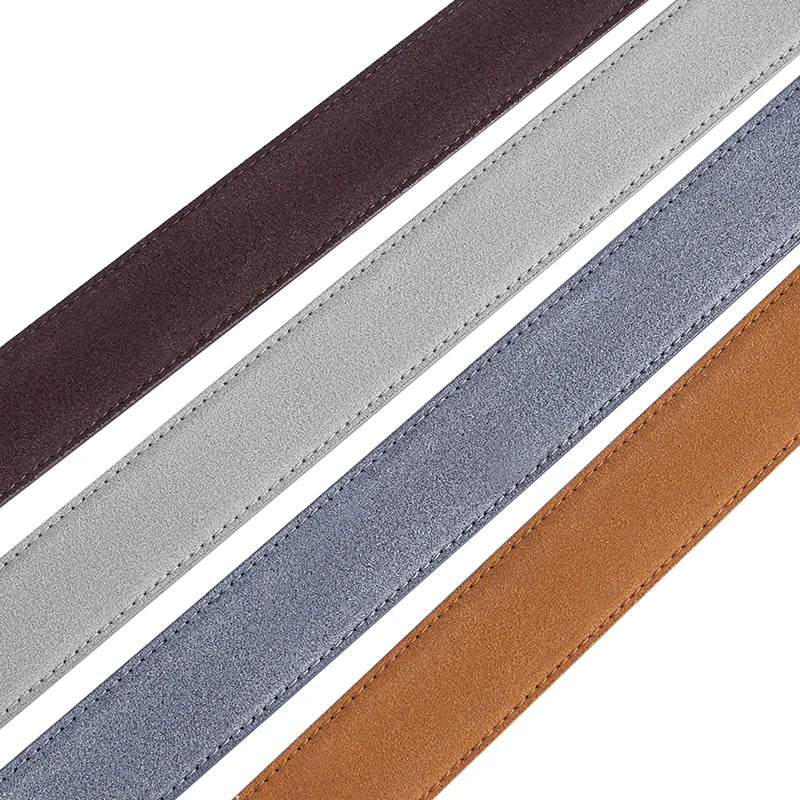 Luxury Suede Cowhide Leather Belt for Women, Vintage Style with Gold Buckle, 3.5cm Wide Waistband for Dresses & Jeans